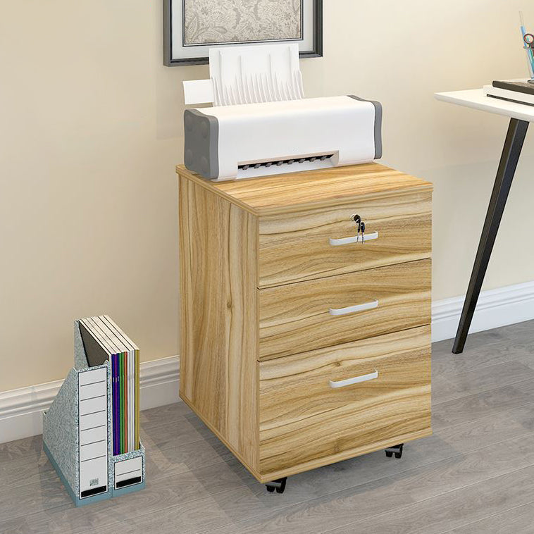 Archivos contemporáneos Pedestal de archivo de bloqueo de llave de marco de madera maciza para hogar y oficina