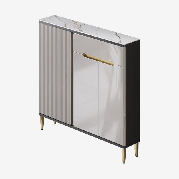 Scheda laterale per scaffalature regolabili in pietra sideboa glam con armadi e cassetti