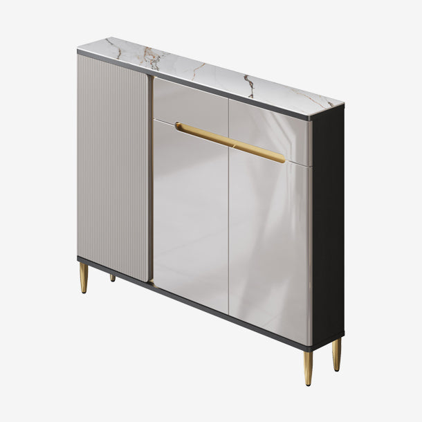 Scheda laterale per scaffalature regolabili in pietra sideboa glam con armadi e cassetti