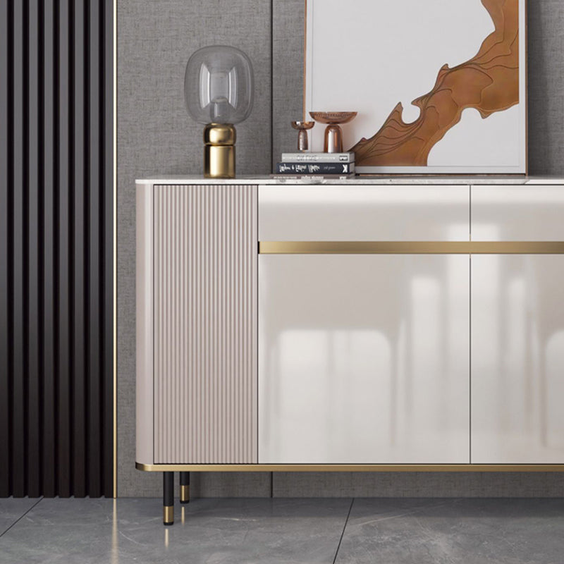 Scheda laterale per scaffalature regolabili in pietra sideboa glam con armadi e cassetti