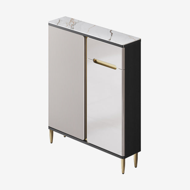 Scheda laterale per scaffalature regolabili in pietra sideboa glam con armadi e cassetti