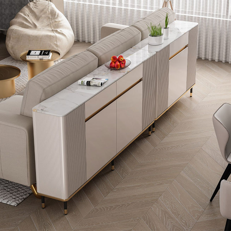 Scheda laterale per scaffalature regolabili in pietra sideboa glam con armadi e cassetti