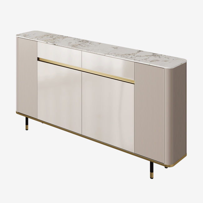 Scheda laterale per scaffalature regolabili in pietra sideboa glam con armadi e cassetti