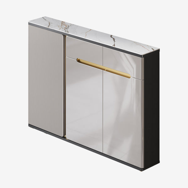 Scheda laterale per scaffalature regolabili in pietra sideboa glam con armadi e cassetti