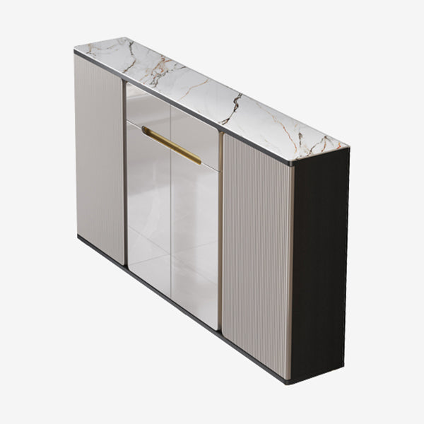 Scheda laterale per scaffalature regolabili in pietra sideboa glam con armadi e cassetti