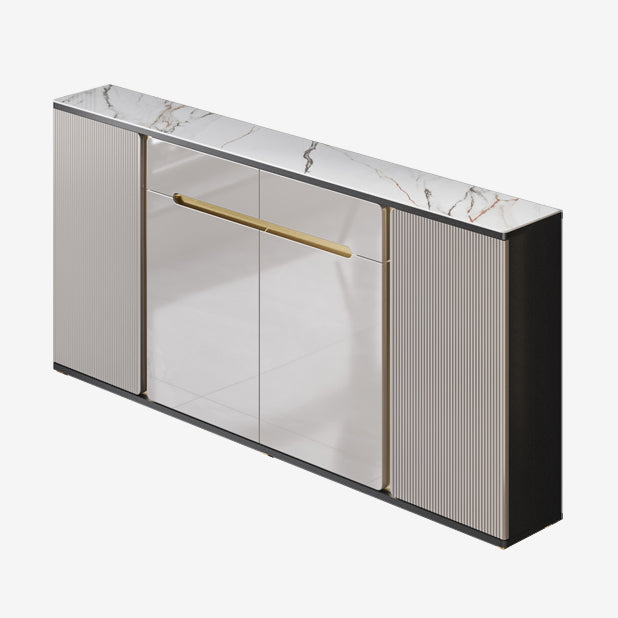 Scheda laterale per scaffalature regolabili in pietra sideboa glam con armadi e cassetti