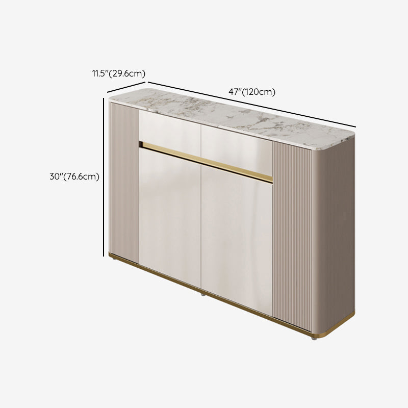 Scheda laterale per scaffalature regolabili in pietra sideboa glam con armadi e cassetti