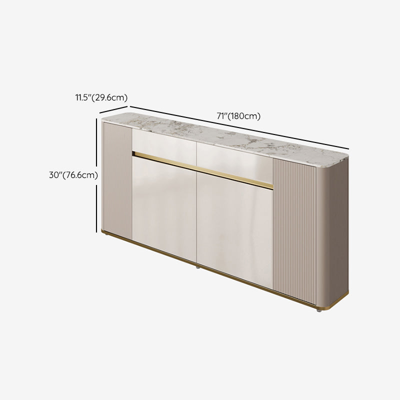 Scheda laterale per scaffalature regolabili in pietra sideboa glam con armadi e cassetti
