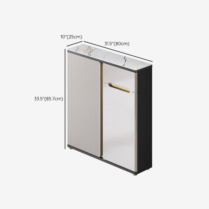 Scheda laterale per scaffalature regolabili in pietra sideboa glam con armadi e cassetti