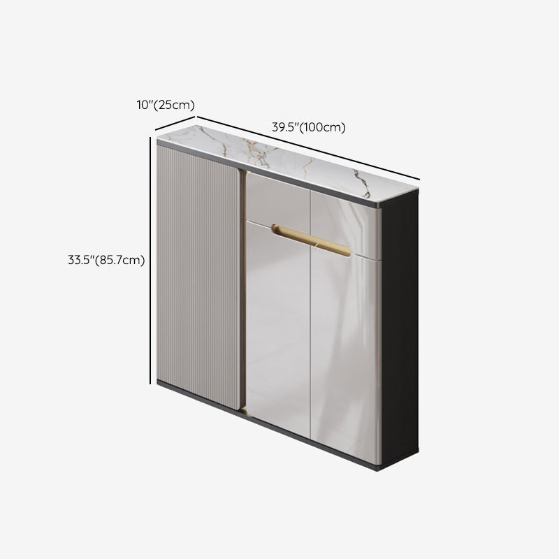 Scheda laterale per scaffalature regolabili in pietra sideboa glam con armadi e cassetti