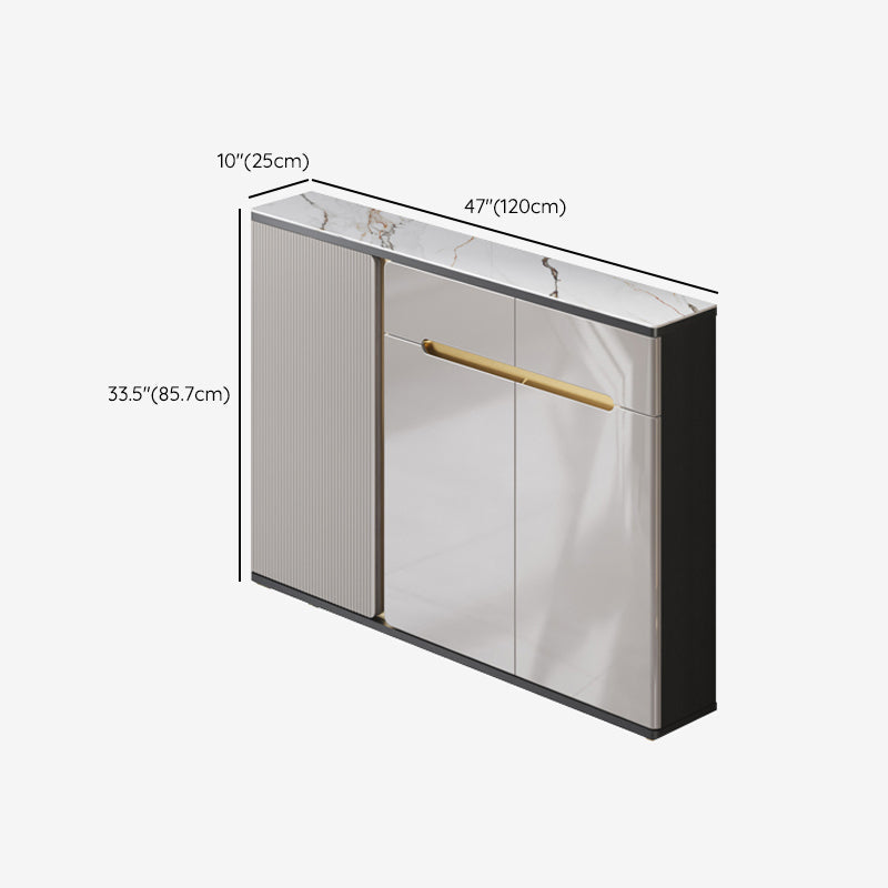 Scheda laterale per scaffalature regolabili in pietra sideboa glam con armadi e cassetti
