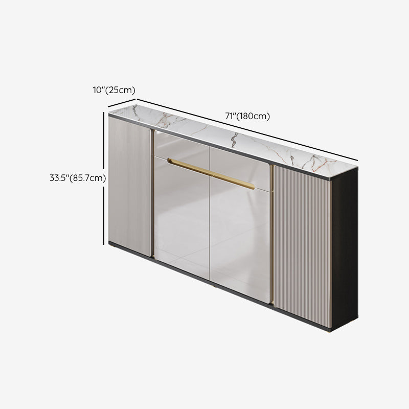 Scheda laterale per scaffalature regolabili in pietra sideboa glam con armadi e cassetti