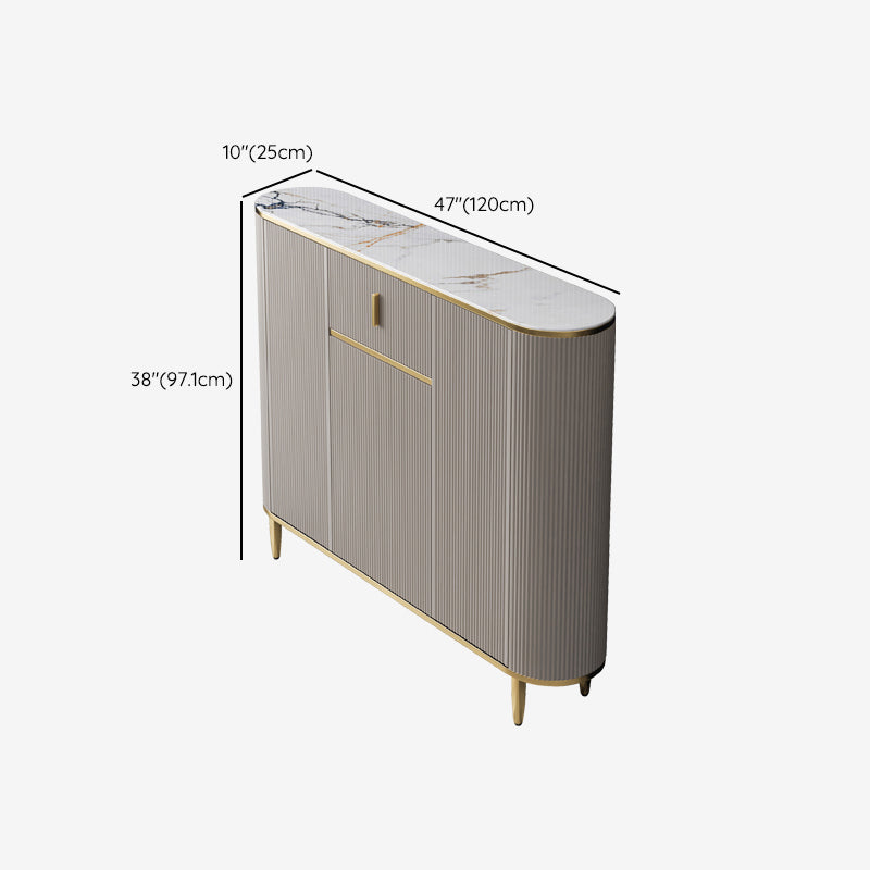 Scheda laterale per scaffalature regolabili in pietra sideboa glam con armadi e cassetti