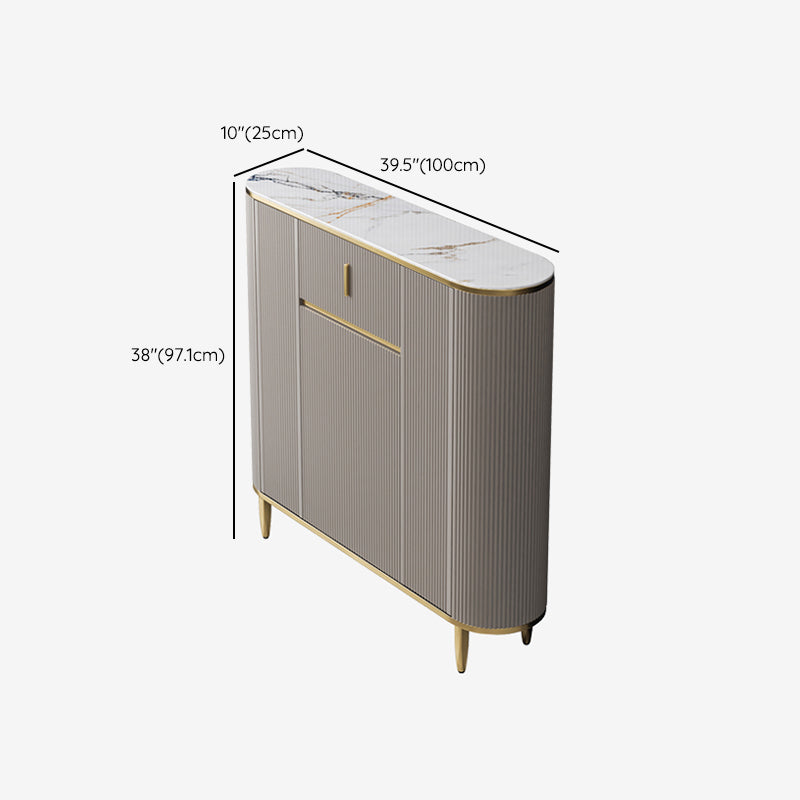 Scheda laterale per scaffalature regolabili in pietra sideboa glam con armadi e cassetti