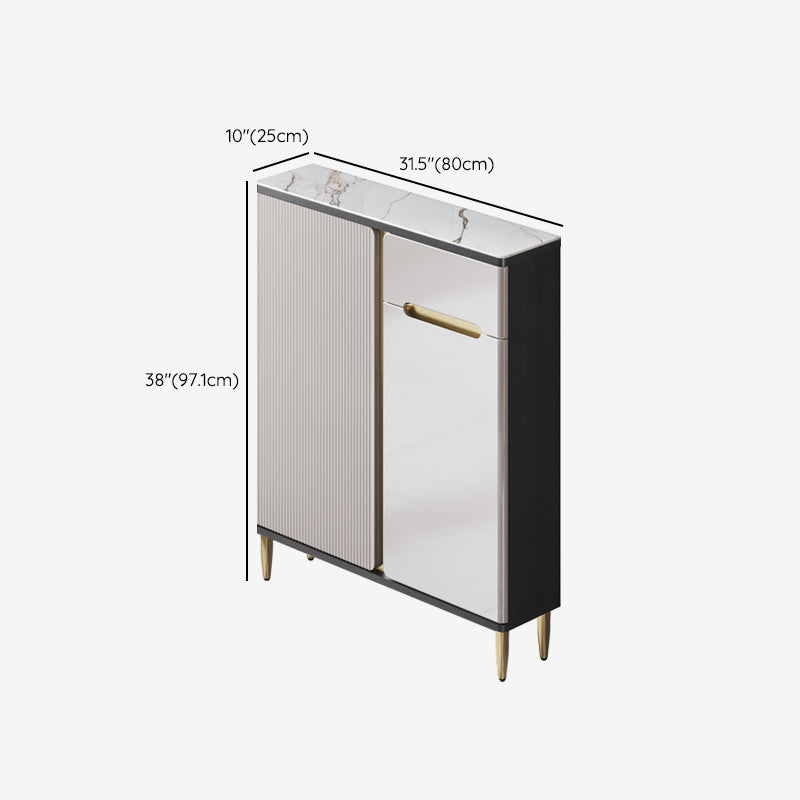 Scheda laterale per scaffalature regolabili in pietra sideboa glam con armadi e cassetti