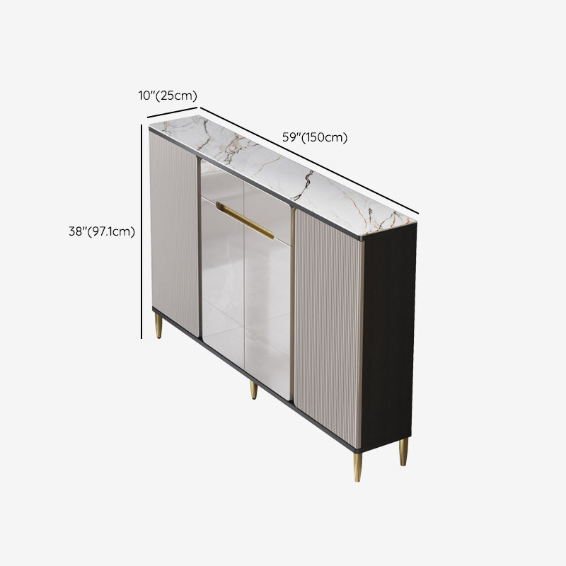 Scheda laterale per scaffalature regolabili in pietra sideboa glam con armadi e cassetti
