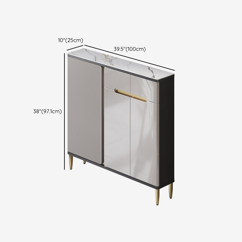 Scheda laterale per scaffalature regolabili in pietra sideboa glam con armadi e cassetti