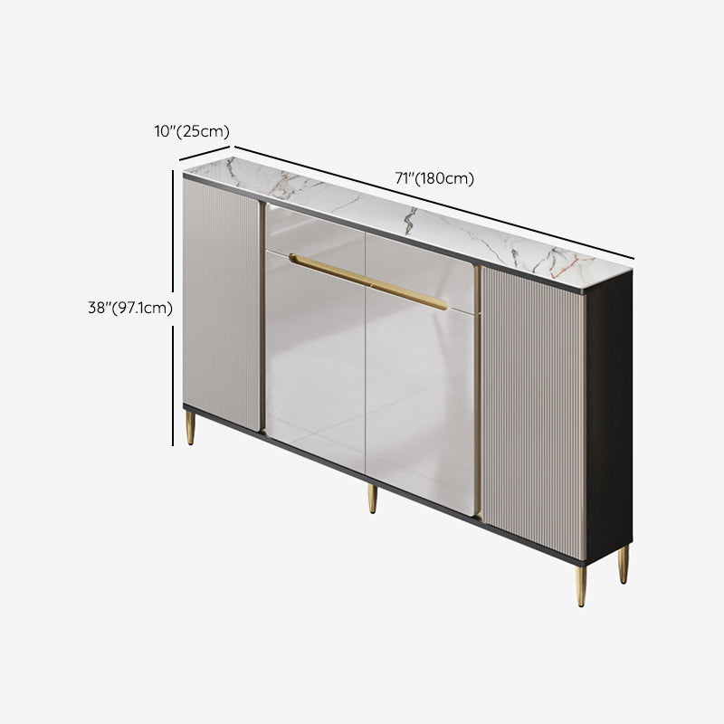 Scheda laterale per scaffalature regolabili in pietra sideboa glam con armadi e cassetti