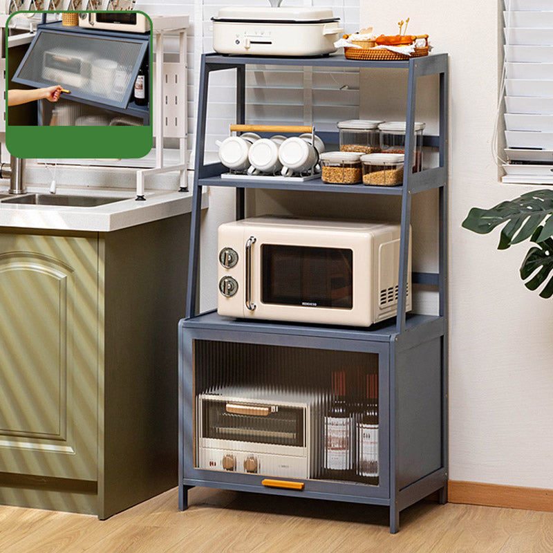 Server da pranzo per pranzo a porte acriliche moderne server grigio con archiviazione aperta