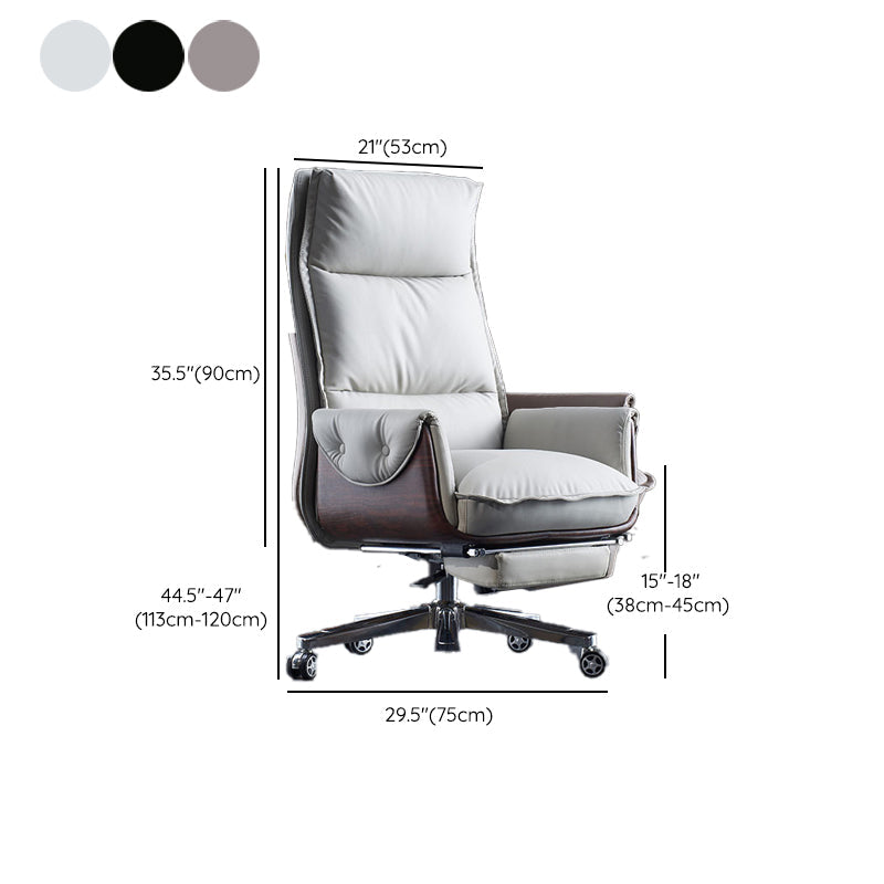Silla de oficina moderna silla de cuero sin altura de asiento ajustable con ruedas con ruedas