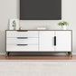 Scandinavian TV Console Wooden TV Media Console with 3 Drawers 63"L x 16"W x 27.5"H White-Wood Clearhalo 'furn' 'furn_tv_stands_entertainment_centers' 'Furniture' 'Living Room Furniture' 'TV Stands & Entertainment Centers' 'TV Stands & Media Storage Furniture' 'tv_stands_entertainment_centers' 7051468