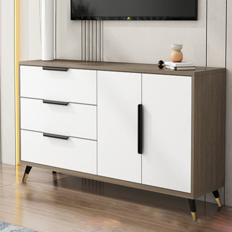 Scandinavian TV Console Wooden TV Media Console with 3 Drawers 47"L x 16"W x 27.5"H White-Wood Clearhalo 'furn' 'furn_tv_stands_entertainment_centers' 'Furniture' 'Living Room Furniture' 'TV Stands & Entertainment Centers' 'TV Stands & Media Storage Furniture' 'tv_stands_entertainment_centers' 7051473