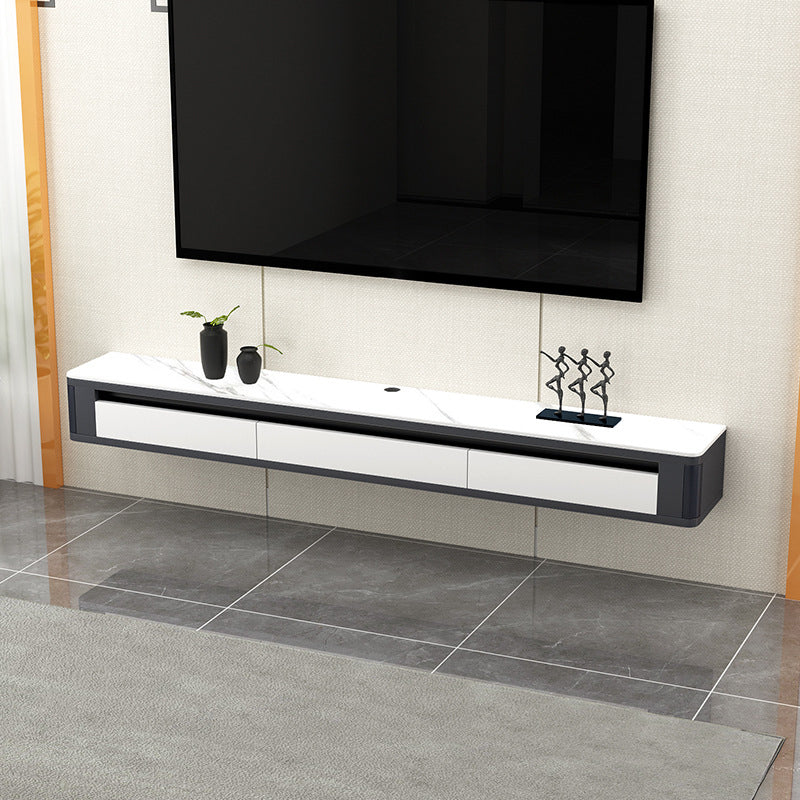 Wall Mounted TV Console Stone TV Media Console for Living Room White Clearhalo 'furn' 'furn_tv_stands_entertainment_centers' 'Furniture' 'Living Room Furniture' 'TV Stands & Entertainment Centers' 'TV Stands & Media Storage Furniture' 'tv_stands_entertainment_centers' 7051492