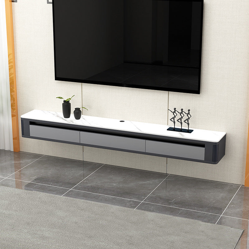Wall Mounted TV Console Stone TV Media Console for Living Room 79"L x 10"W x 8"H Light Gray Clearhalo 'furn' 'furn_tv_stands_entertainment_centers' 'Furniture' 'Living Room Furniture' 'TV Stands & Entertainment Centers' 'TV Stands & Media Storage Furniture' 'tv_stands_entertainment_centers' 7051493