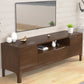 Rubber Wood Media Console Modern 2 Drawers TV Console with Doors Nut-Brown Clearhalo 'furn' 'furn_tv_stands_entertainment_centers' 'Furniture' 'Living Room Furniture' 'TV Stands & Entertainment Centers' 'TV Stands & Media Storage Furniture' 'tv_stands_entertainment_centers' 7051506