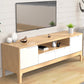Rubber Wood Media Console Modern 2 Drawers TV Console with Doors Natural Wood White Clearhalo 'furn' 'furn_tv_stands_entertainment_centers' 'Furniture' 'Living Room Furniture' 'TV Stands & Entertainment Centers' 'TV Stands & Media Storage Furniture' 'tv_stands_entertainment_centers' 7051507