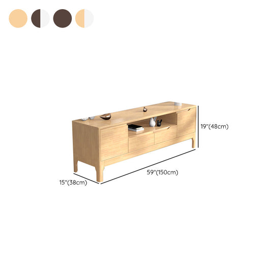 Rubber Wood Media Console Modern 2 Drawers TV Console with Doors Clearhalo 'furn' 'furn_tv_stands_entertainment_centers' 'Furniture' 'Living Room Furniture' 'TV Stands & Entertainment Centers' 'TV Stands & Media Storage Furniture' 'tv_stands_entertainment_centers' 7051519