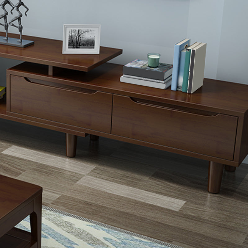 Rubber Wood Contemporary TV Console Open Storage Media Console Clearhalo 'furn' 'furn_tv_stands_entertainment_centers' 'Furniture' 'Living Room Furniture' 'TV Stands & Entertainment Centers' 'TV Stands & Media Storage Furniture' 'tv_stands_entertainment_centers' 7051545