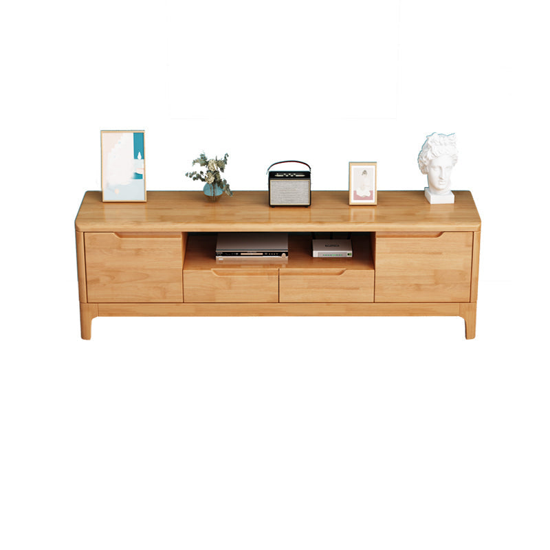 Rubber Wood Contemporary TV Console Open Storage Media Console 47"L x 15"W x 19"H Wood Clearhalo 'furn' 'furn_tv_stands_entertainment_centers' 'Furniture' 'Living Room Furniture' 'TV Stands & Entertainment Centers' 'TV Stands & Media Storage Furniture' 'tv_stands_entertainment_centers' 7051546