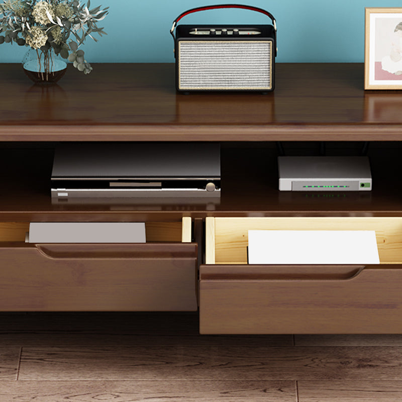 Rubber Wood Contemporary TV Console Open Storage Media Console Clearhalo 'furn' 'furn_tv_stands_entertainment_centers' 'Furniture' 'Living Room Furniture' 'TV Stands & Entertainment Centers' 'TV Stands & Media Storage Furniture' 'tv_stands_entertainment_centers' 7051549