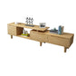 Rubber Wood Contemporary TV Console Open Storage Media Console 63"L x 16"W x 20"H Wood Clearhalo 'furn' 'furn_tv_stands_entertainment_centers' 'Furniture' 'Living Room Furniture' 'TV Stands & Entertainment Centers' 'TV Stands & Media Storage Furniture' 'tv_stands_entertainment_centers' 7051565