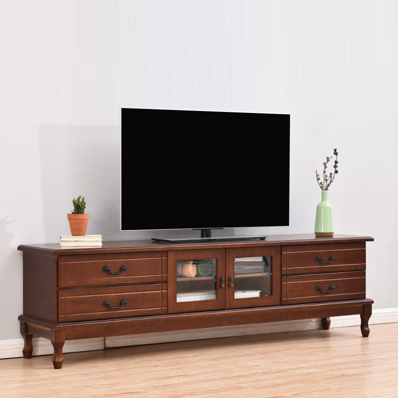 Traditional TV Stand Console Wooden Media Console TV Stand with Drawers Coffee Clearhalo 'furn' 'furn_tv_stands_entertainment_centers' 'Furniture' 'Living Room Furniture' 'TV Stands & Entertainment Centers' 'TV Stands & Media Storage Furniture' 'tv_stands_entertainment_centers' 7051575