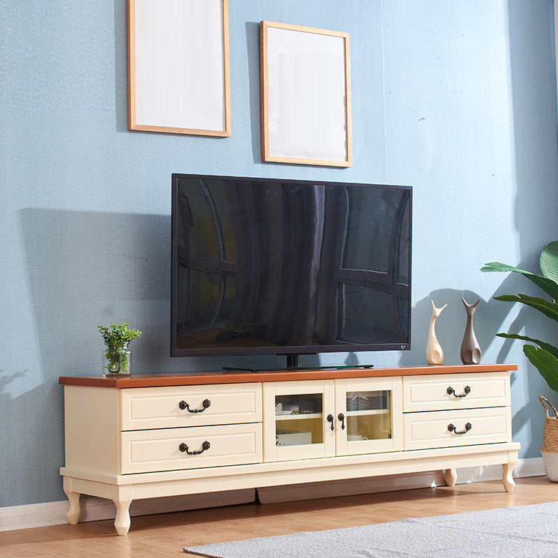 Consola de TV de madera Consola de medios de TV tradicional para sala de estar