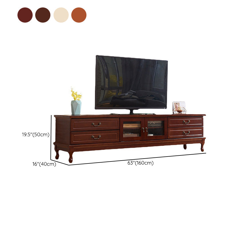 Consola de TV de madera Consola de medios de TV tradicional para sala de estar