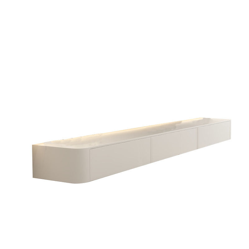 Contemporary Modern TV Console Floating Faux Wood Media Console White Clearhalo 'furn' 'furn_tv_stands_entertainment_centers' 'Furniture' 'Living Room Furniture' 'TV Stands & Entertainment Centers' 'TV Stands & Media Storage Furniture' 'tv_stands_entertainment_centers' 7051646