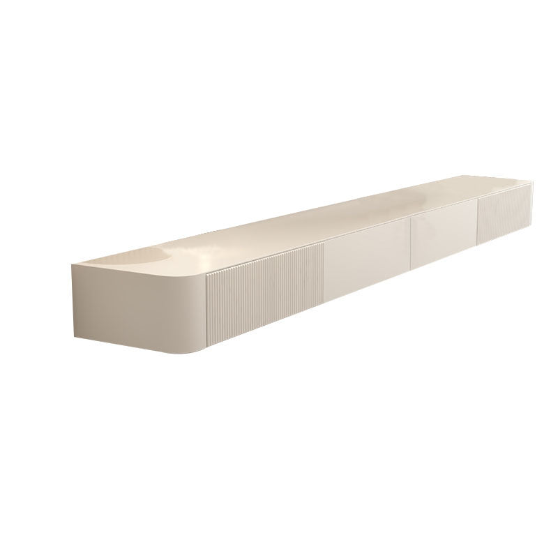 Contemporary Modern TV Console Floating Faux Wood Media Console Frosted White Clearhalo 'furn' 'furn_tv_stands_entertainment_centers' 'Furniture' 'Living Room Furniture' 'TV Stands & Entertainment Centers' 'TV Stands & Media Storage Furniture' 'tv_stands_entertainment_centers' 7051648