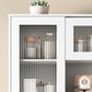 Ultra Modern Dining Hutch Glass Doors Faux Wood Storage Cabinet for Dining Room Clearhalo 'Display & China Cabinets' 'display_china_cabinets' 'furn' 'furn_display_china_cabinets' 'Furniture' 'Kitchen & Dining Furniture' 7051700