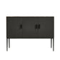 Classic Glam Combo Dresser Horizontal Stone Storage Chest for Bedroom 47.2"L x 15.7"W x 39.4"H Black-Gray Clearhalo 'Bedroom Furniture' 'Dressers & Chests' 'dressers_chests' 'furn' 'furn_dressers_chests' 'Furniture' 7051752