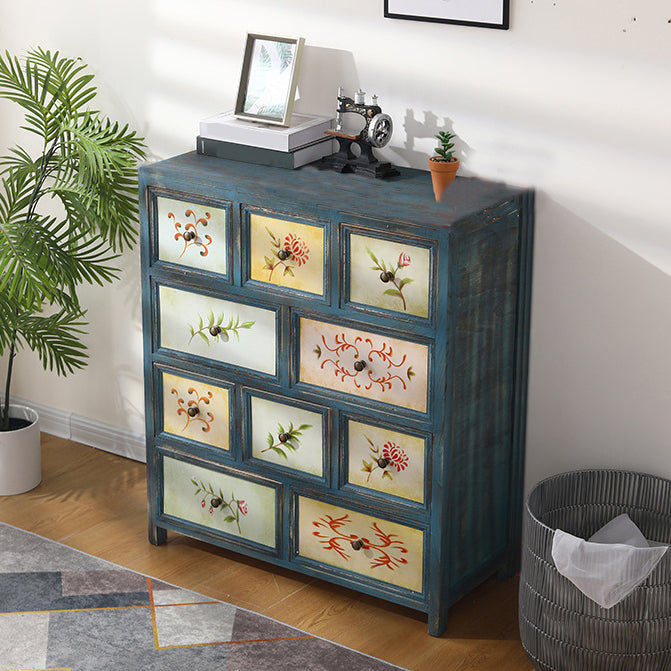 Coastal Storage Chest Dresser Solid Wood Storage Chest with 3/6/8/10 Drawers 31"L x 14"W x 37"H Blue Clearhalo 'Bedroom Furniture' 'Dressers & Chests' 'dressers_chests' 'furn' 'furn_dressers_chests' 'Furniture' 7051788
