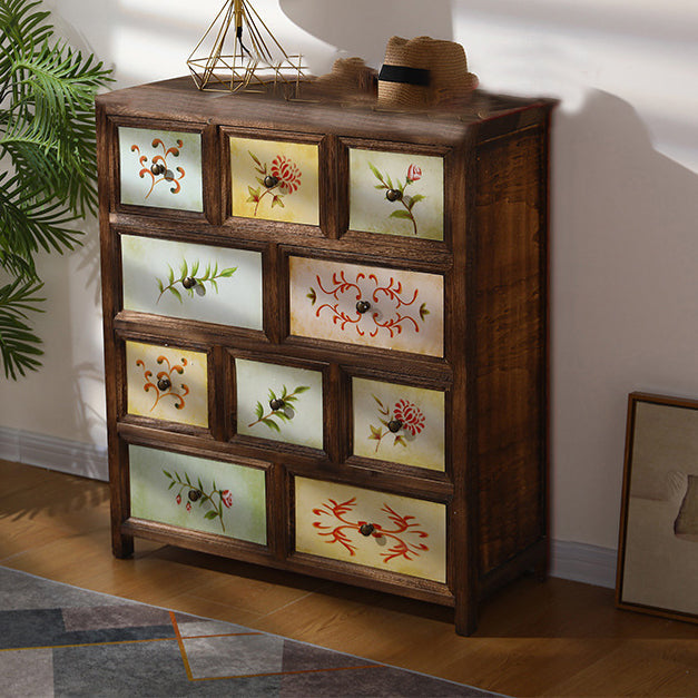 Coastal Storage Chest Dresser Solid Wood Storage Chest with 3/6/8/10 Drawers 31"L x 14"W x 37"H Brown Painted Clearhalo 'Bedroom Furniture' 'Dressers & Chests' 'dressers_chests' 'furn' 'furn_dressers_chests' 'Furniture' 7051790