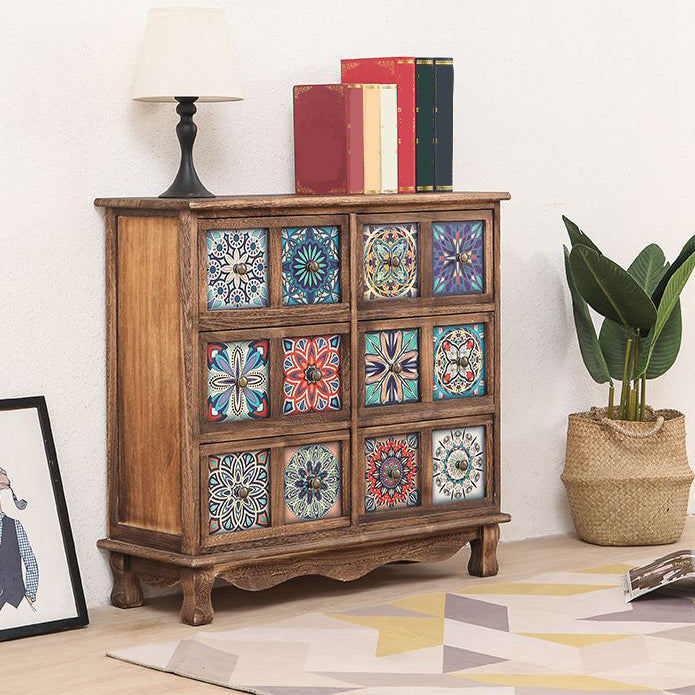 Coastal Storage Chest Dresser Solid Wood Storage Chest with 3/6/8/10 Drawers 32"L x 12"W x 31"H Brown Painted Clearhalo 'Bedroom Furniture' 'Dressers & Chests' 'dressers_chests' 'furn' 'furn_dressers_chests' 'Furniture' 7051793