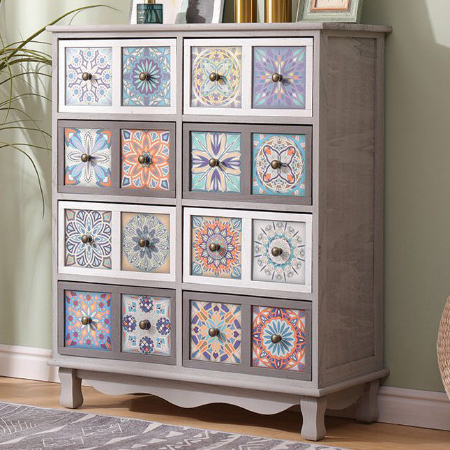 Coastal Storage Chest Dresser Solid Wood Storage Chest with 3/6/8/10 Drawers 32"L x 14"W x 39"H Multi-Color Clearhalo 'Bedroom Furniture' 'Dressers & Chests' 'dressers_chests' 'furn' 'furn_dressers_chests' 'Furniture' 7051799