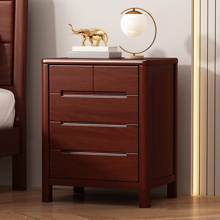 Contemporary Storage Chest Solid Wood Dresser with 3/4/5/6 Drawers 31"L x 18"W x 34"H Red Brown Clearhalo 'Bedroom Furniture' 'Dressers & Chests' 'dressers_chests' 'furn' 'furn_dressers_chests' 'Furniture' 7051873