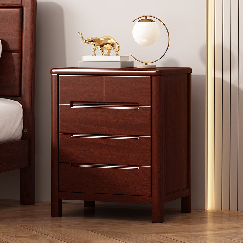 Contemporary Storage Chest Solid Wood Dresser with 3/4/5/6 Drawers 39"L x 18"W x 41"H Red Brown Clearhalo 'Bedroom Furniture' 'Dressers & Chests' 'dressers_chests' 'furn' 'furn_dressers_chests' 'Furniture' 7051875