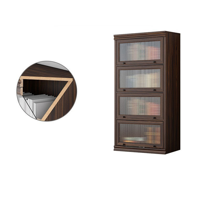 Bibliothèque en bois de bibliothèque standard à dos fermé moderne en marron