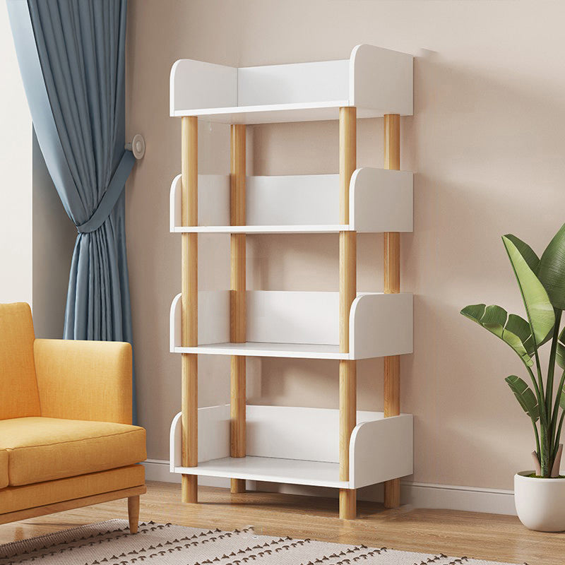 Open Back Standard Bookshelf Engineered Wood Bookcase for Study Room 15.7"L x 9.4"W x 43.3"H White Clearhalo 'Bookcases' 'furn' 'furn_bookcases' 'Furniture' 'Office Furniture' 7053782